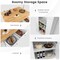 Adjustable Kitchen Island with Storage Cabinet and Solid Wood Top